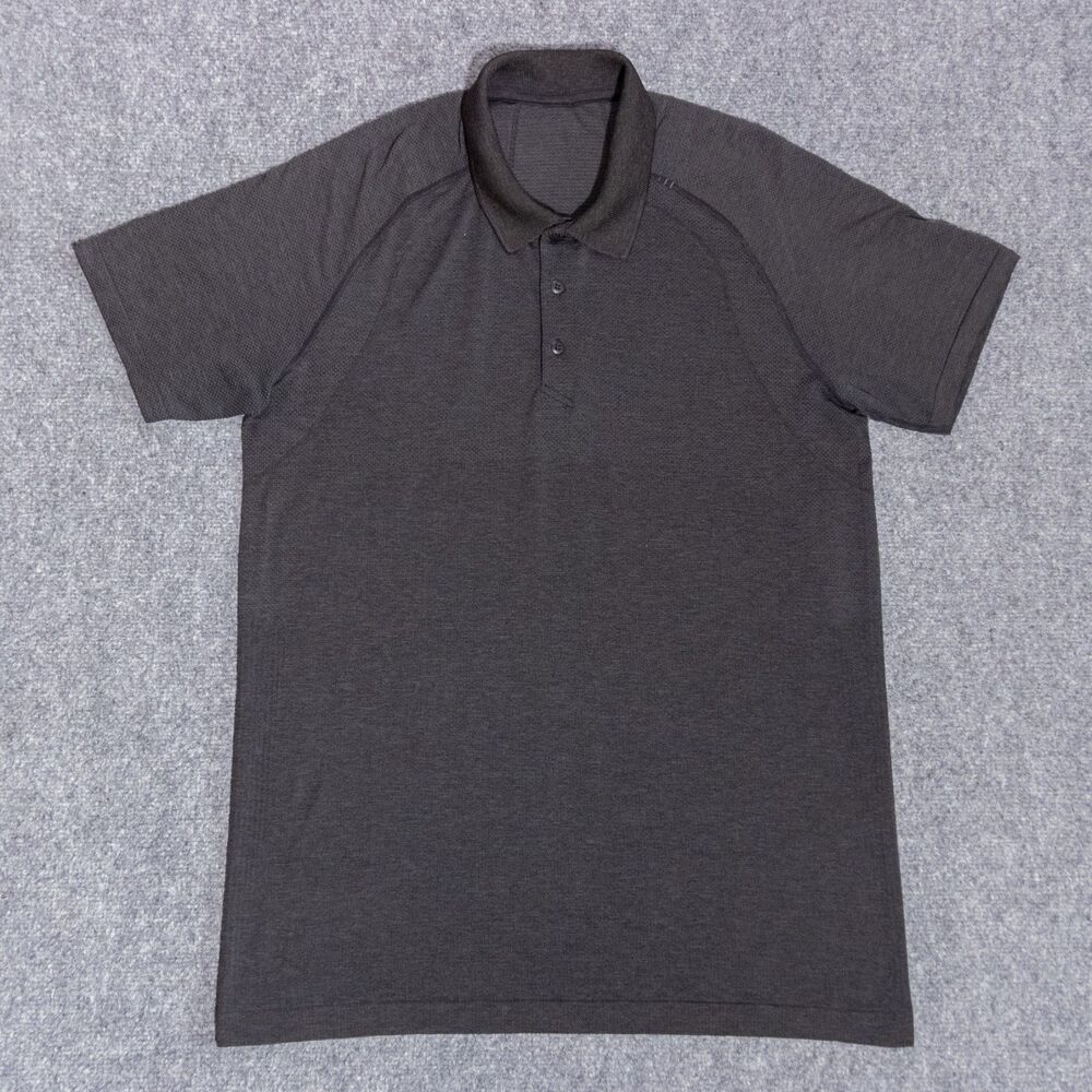 Lululemon Metal Vent Tech Polo Men's Large Deep Coal Black 1.0 Short Sleeve